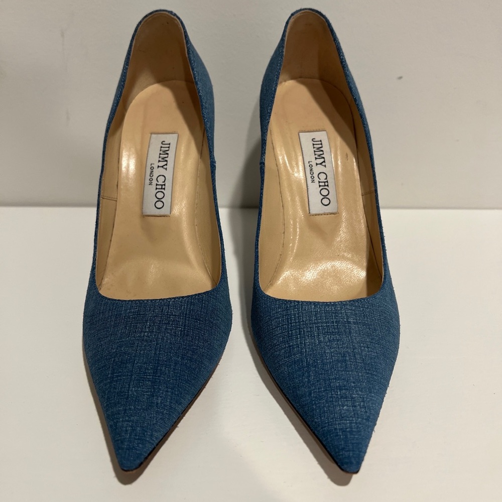 Jimmy Choo Abel Denim Stilleto Pump Size 38